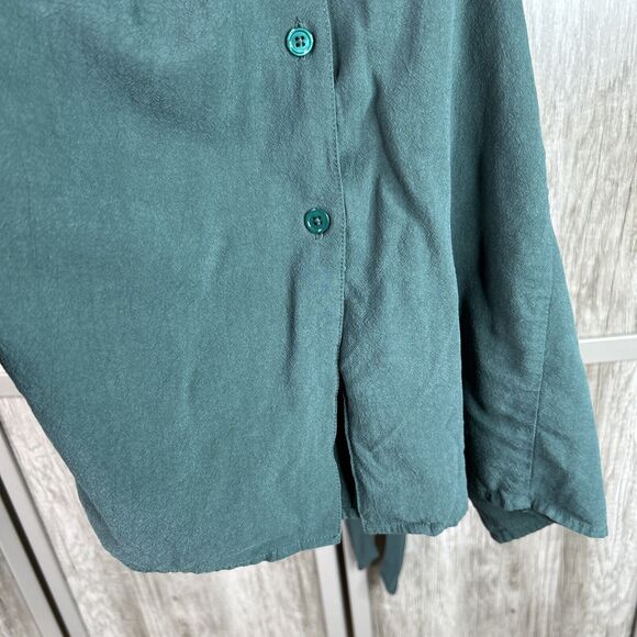 Marine Layer Dress Large Green Button Front Waisted Midi Dark Green - Picture 8 of 10